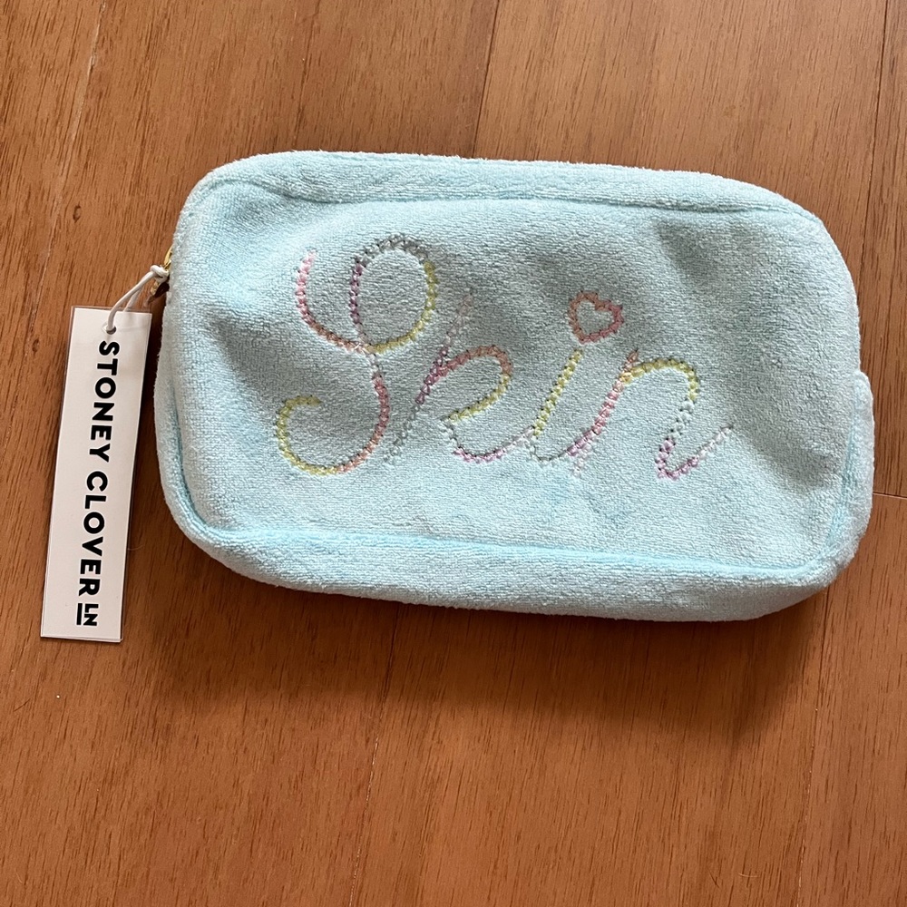 Stoney clover lane SCL small pouch terry blue embroidered Skin